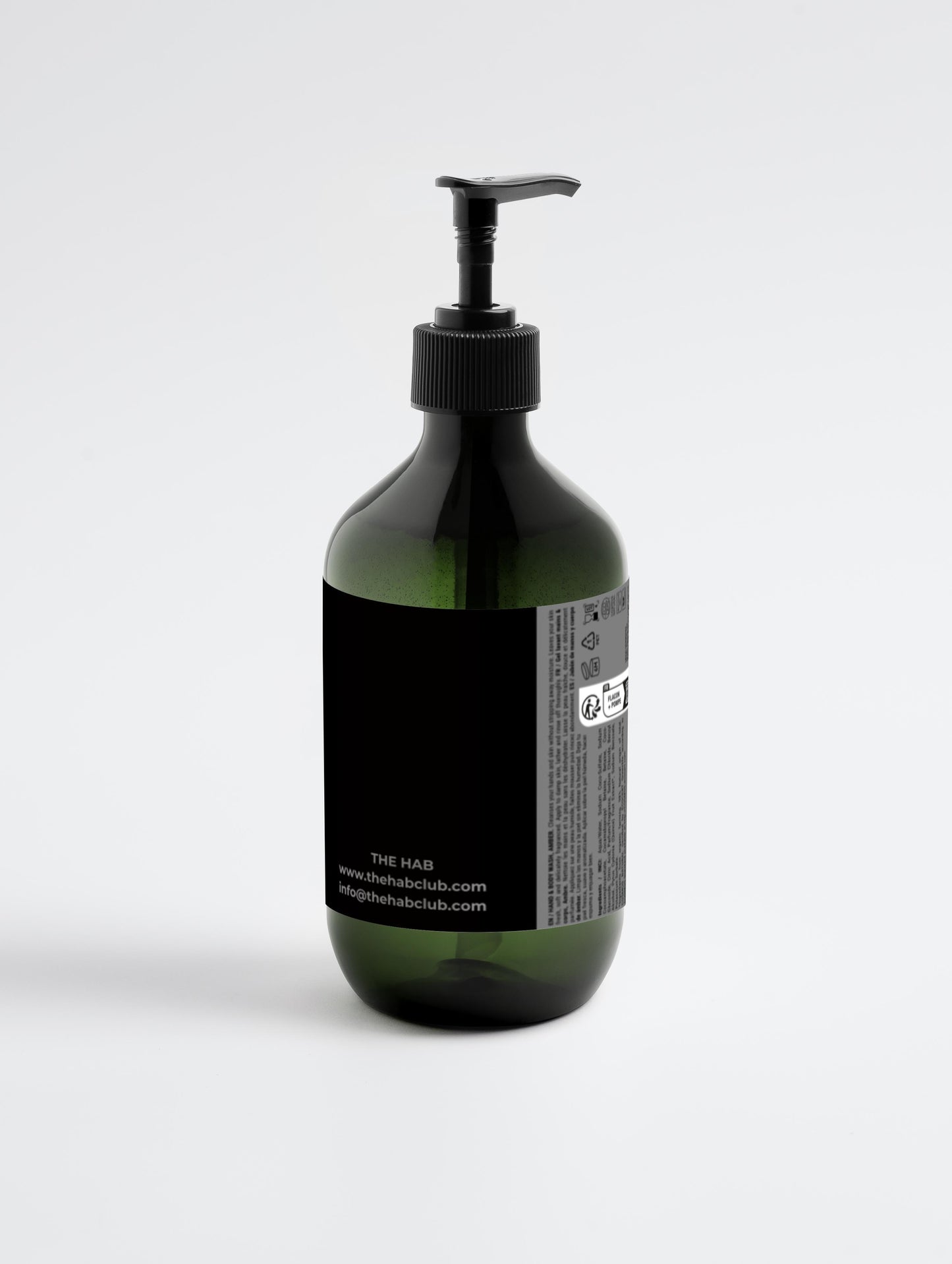 Back of The HAB Hand and Body wash amber vanilla